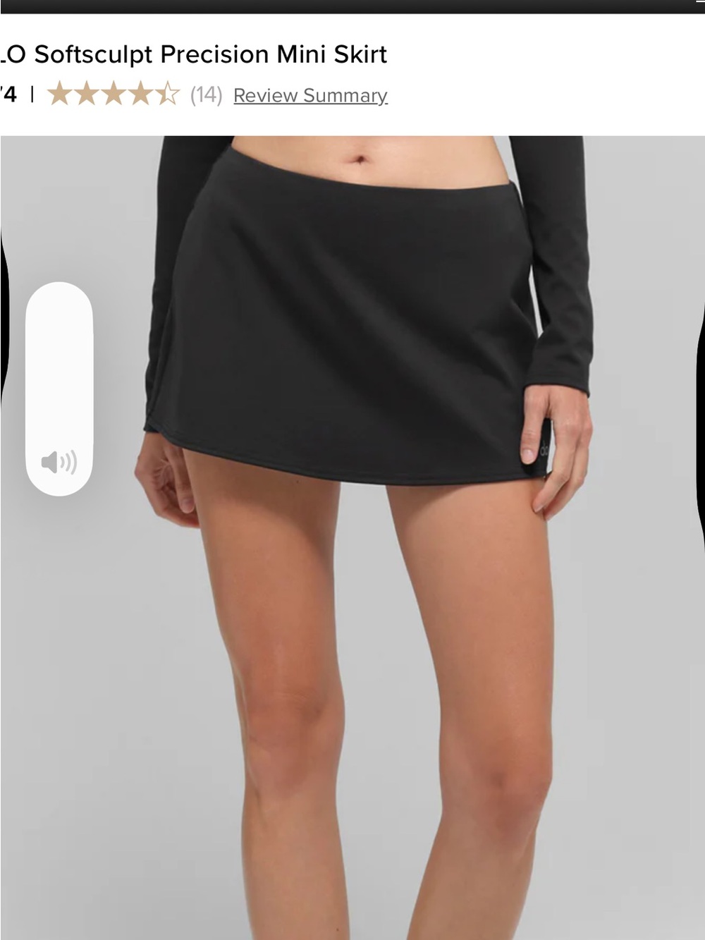 Alo yoga precision mini skirt small